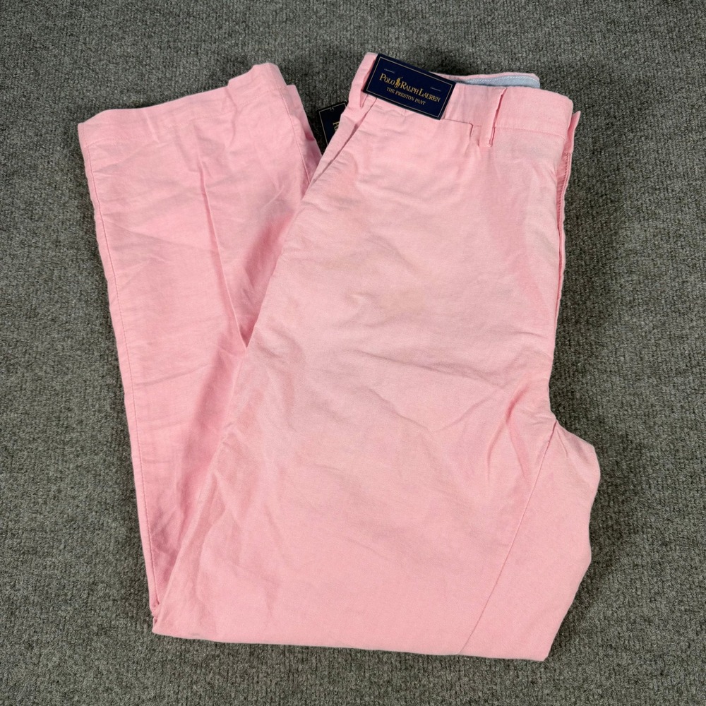Polo Ralph Lauren Preston Pant Mens 36x30 Pink Oxford Chino Classic Fit #4688
